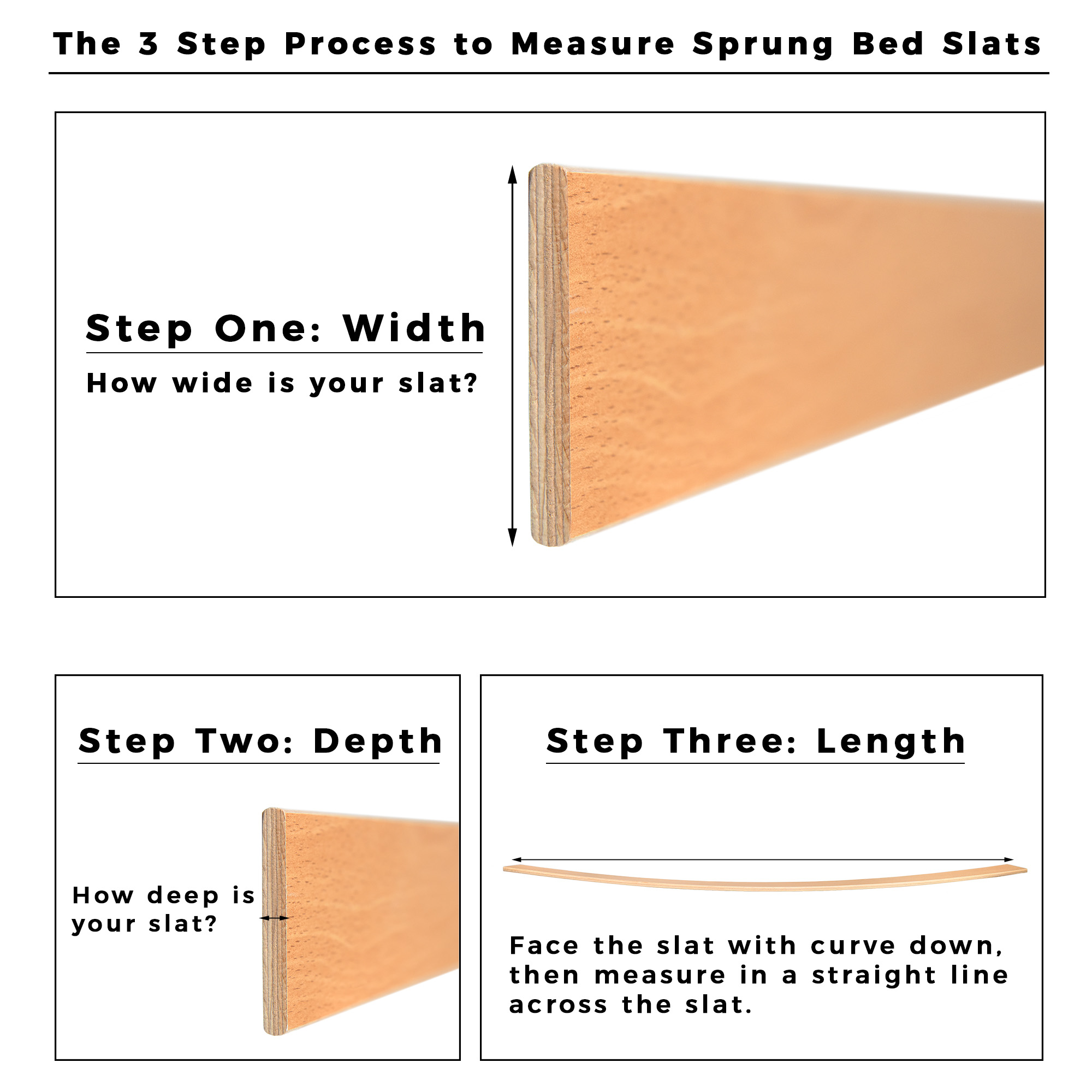 Beech Sprung Bed Slats Custom Sizes, King Size Bed Slat Length